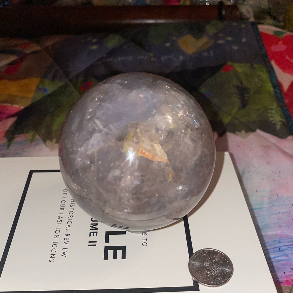 Blue rose quartz sphere